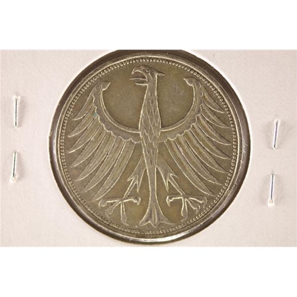 1966-J GERMANY SILVER 5 MARKS