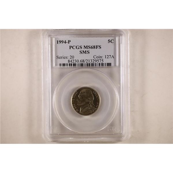 1994-P JEFFERSON NICKEL PCGS MS68FS SMS