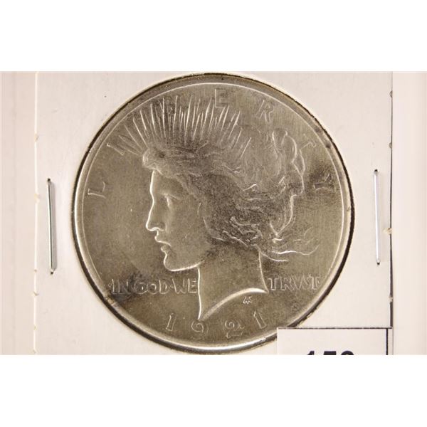 1921 PEACE SILVER DOLLAR KEY DATE WITH TONING EF