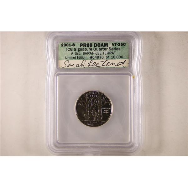 2001-S SIGNATURE SERIES VERMONT QUARTER ICG PR69
