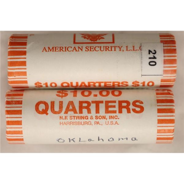 2-$10 ROLLS OF BRILLIANT UNC STATE QUARTERS