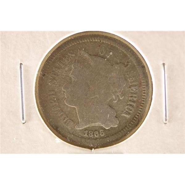 1866 THREE CENT PIECE (NICKEL)