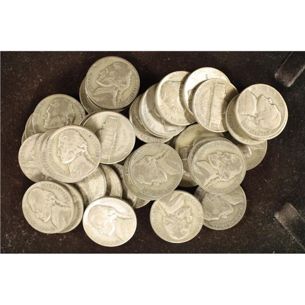 ROLL OF 40-1943-S 35% SILVER JEFFERSON WAR NICKELS