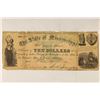 Image 1 : 1862 STATE OF MISSISSIPPI $10 OBSOLETE BANK NOTE