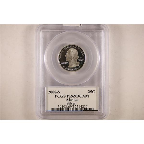 2008-S SILVER ALASKA QUARTER PCGS PR69 DCAM