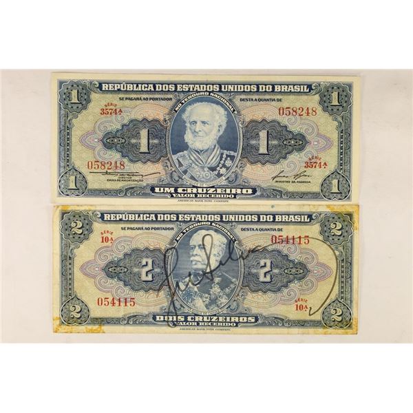 2 PIECES OF BRAZIL CURRENCY SERIES 3574A-1