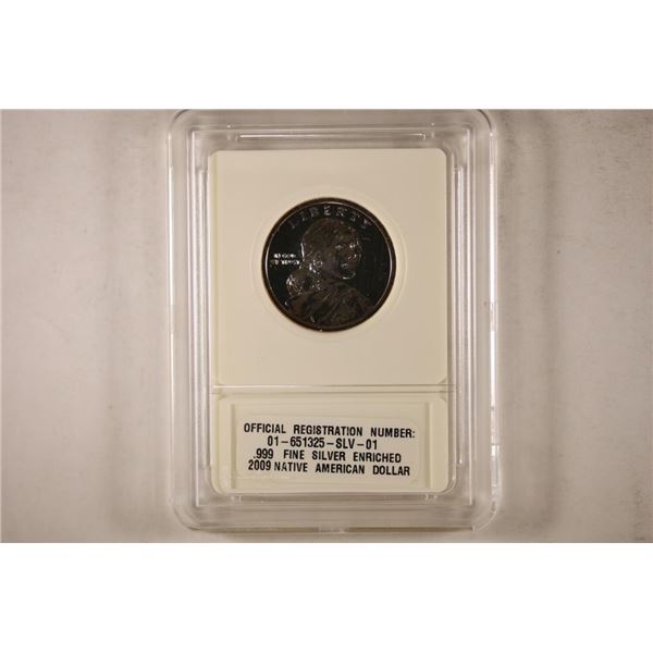 2009 .999 FINE SILVER ENRICHED NATIVE AMERICAN $