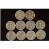 Image 2 : 10 ASSORTED 1940'S SILVER MERCURY DIMES