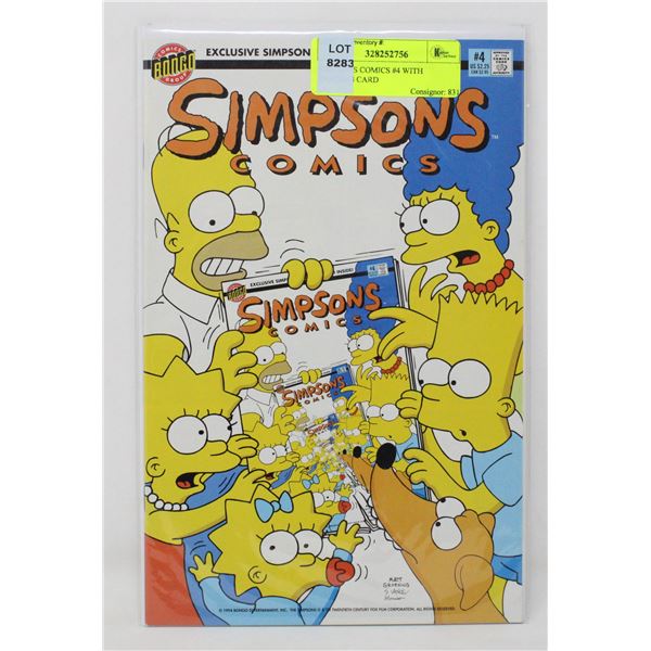 SIMPSONS COMICS #4 WITH TRADING CARD