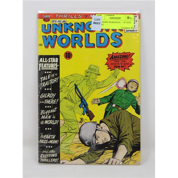 UNKNOWN WORLDS #4 --- 10 CENT COMIC