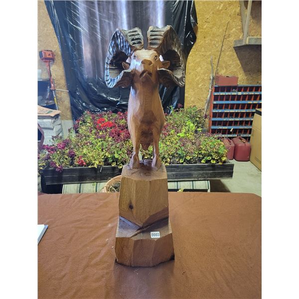 Big Horn Sheep Wood Carving