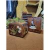 Image 6 : Hand-Painted Swiss Art Bread Box & Canister Set