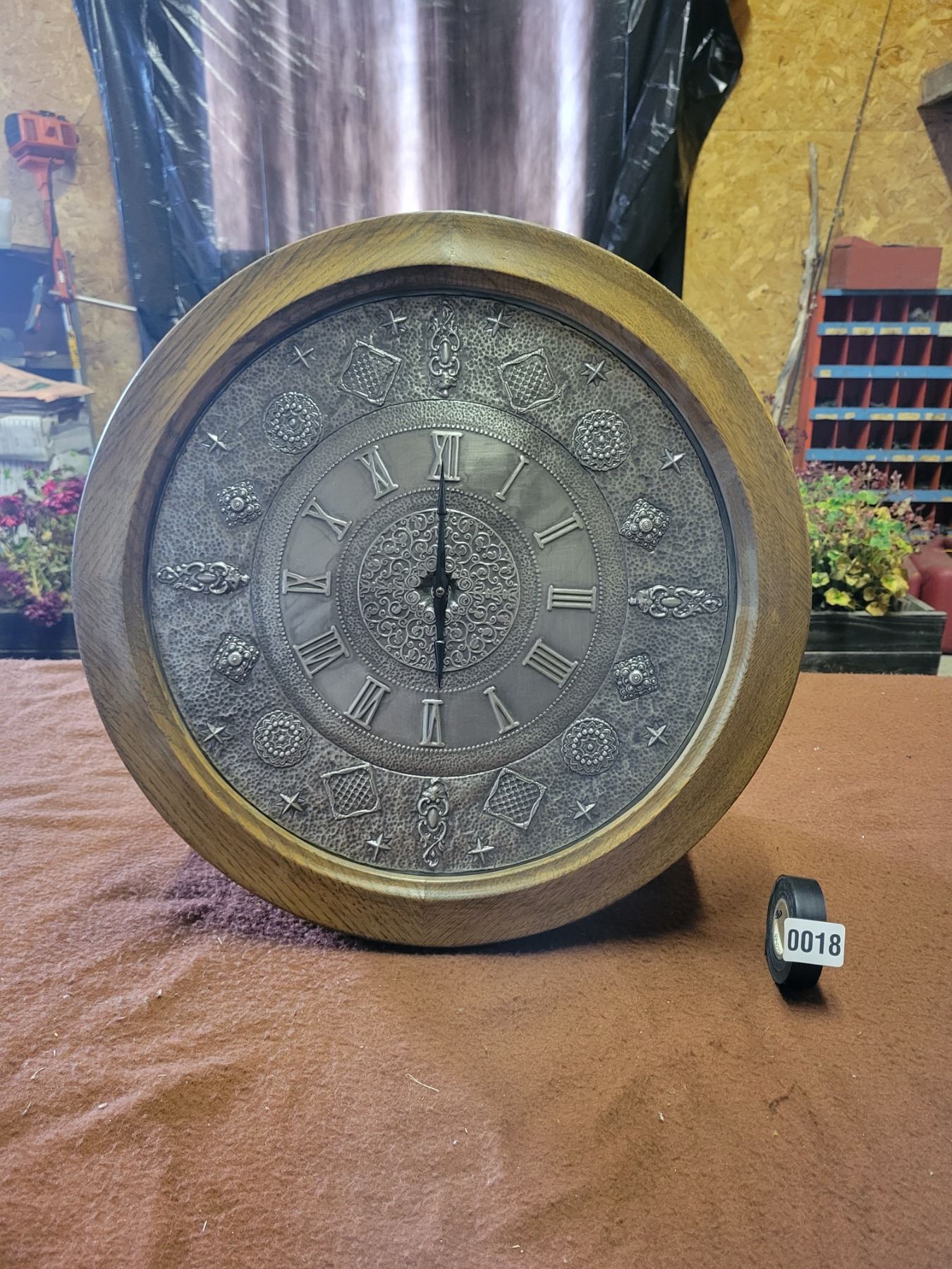 Large Wall Clock with Wood Frame Beck Auctions Inc.