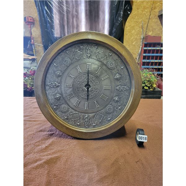 Large Wall Clock with Wood Frame