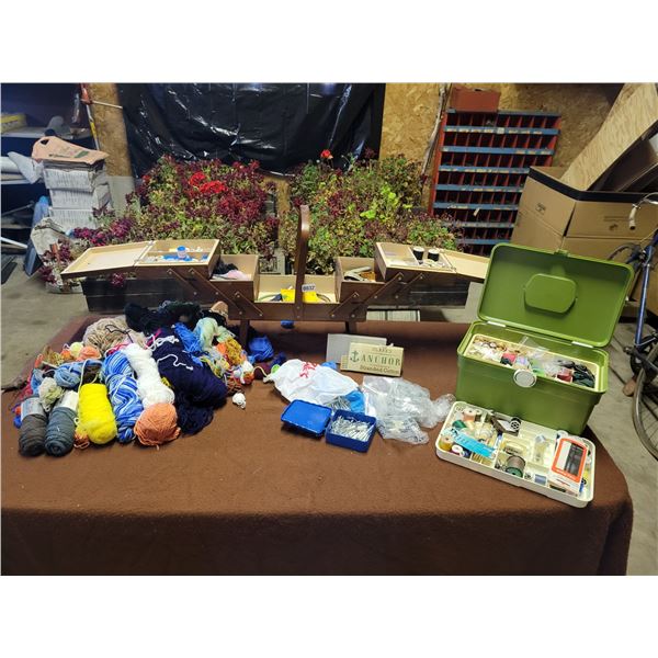 Sewing Boxes & Material - Wool - Curtain Hooks