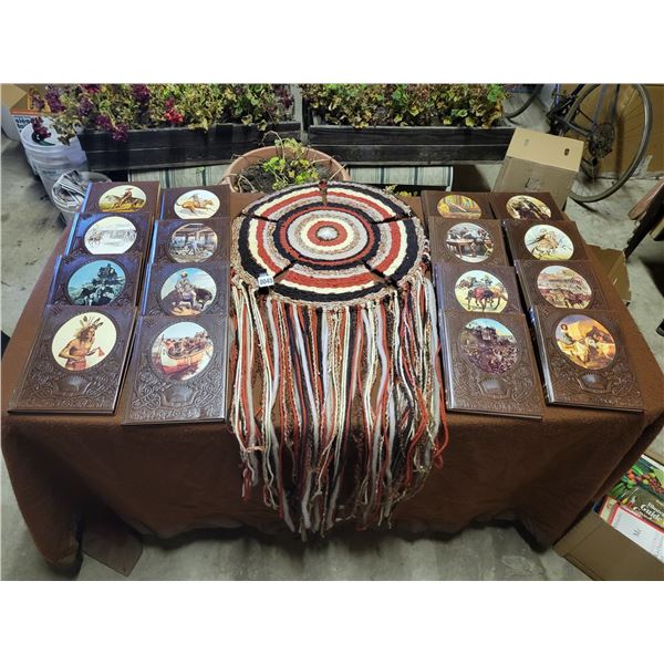 Old West Time Life Leather Bound Books (1970's) - Large Handmade Dream Catcher