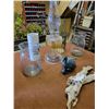 Image 2 : Glass Vases x2 - Ceramic Duck - Oil Lamp - Wine Bottle Holder - Driftwood with Seagulls