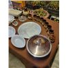 Image 3 : Corning Ware, Serving Trays, Ceramic Tea Set, Glass Pitchers, Wooden Bowls, Cake Pan, Candy Dish