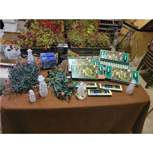 Outdoor Christmas Lights (Various Sizes & Colors) - Tree Candle Lights (8 Boxes) - Extra Bulbs etc..