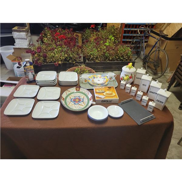 Girolle - Food Chopper - Ceramic Raclette Plates x12 - Serving Tray - Fruit Dish - Cookie Jar etc...