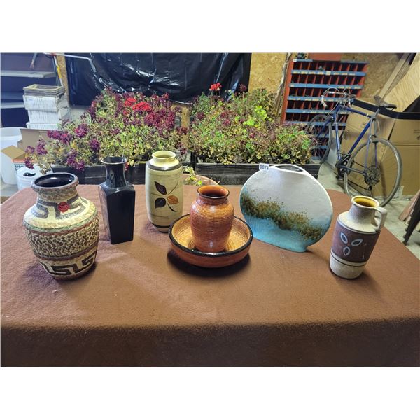 Brown Weave Ceramic Vase & Bowl - Assorted Vases