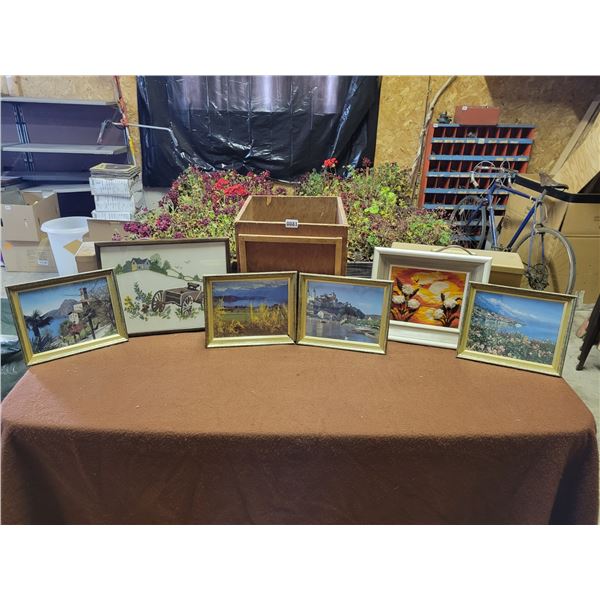 Scenes of Switzerland x4 - Needlework - Western Wagon - Pussy Willows