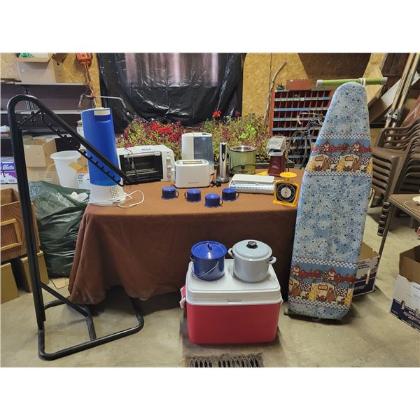 Assorted Electric Appliances - CrockPot, Cork Remover - Popcorn Maker - Pots - Cooler etc....