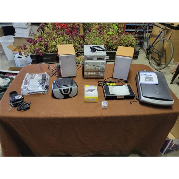 Sony Stereo with Speakers - Portable DVD Player - Lumix Digital Camera - Epson 1660 Photo etc...