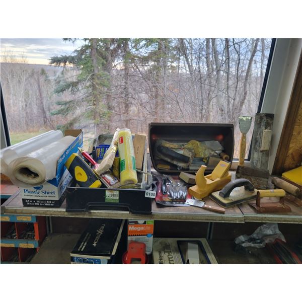 Planers - Paint Trays (Metal & Plastic x3) & Accessories - Plastic Sheet - Trowels - Brushes