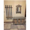 Image 1 : Swiss Hand-Painted Coat Rack, Shoe Chest, Mirror, Bird Rock