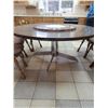 Image 4 : Large Round Kitchen Table with Lazy Susan & 8 Swiss Hand-Painted Chairs