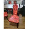 Image 2 : Vintage Table with Leaf & 4 Red/Iron Chairs - Bar Stool