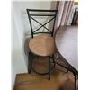 Image 3 : Vintage Table with Leaf & 4 Red/Iron Chairs - Bar Stool