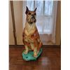 Image 1 : Ceramic Dog Statue with Swiss Hand-Painted Stand