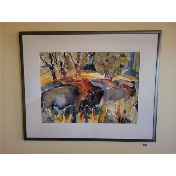Buffalo Watercolor Print