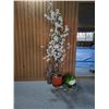 Image 1 : Large Ceramic Frog - Silk White Petal Tree - Driftwood x2