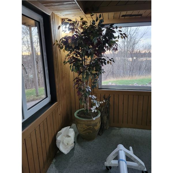 Extra Large Pot with Silk Tree - Large Seashell - Driftwood