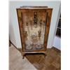 Image 1 : Glass/Wood Cabinet - Liquor Glass Set - Hurricane Lanterns x2