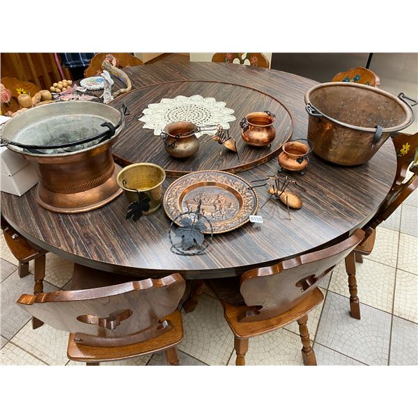 Copper - 2 Large Pots - 4 Small Pots - 2 Spiders - Plate