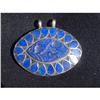 Image 1 : Large Bedouin silver pendant with lapis lazuli #2310101