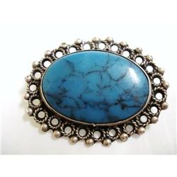 LOVELY STERLING/TURQUOISE BROOCH #2319606