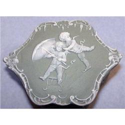 Schafer & Vater Skating Cherubs Powder Jar #2319955