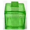 Image 1 : Art Deco Greenn Depression Glass Powder Jar #2319993