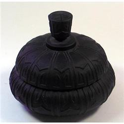 FOREIGN PANEL Black Amethyst Satin Glass Jar #2320017