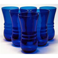 Mr Blue Cobalt Depression Glass Tumbler Set #2320018