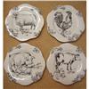 Image 1 : 4 BLACK TRANSFER BARNYARD TOILE 12" PLATES #2320491