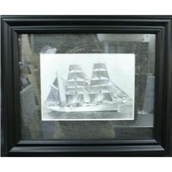 Black & White photograph ships sailing rough #2327284