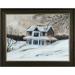 Winter Scene Landscape Original Painting #2327294
