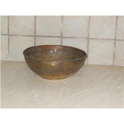 Antique Islamic Persian yellow copper bowl #2327319