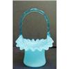 Image 1 : VICTORIAN STYLE AQUA BLUE ART GLASS BASKET #2327359